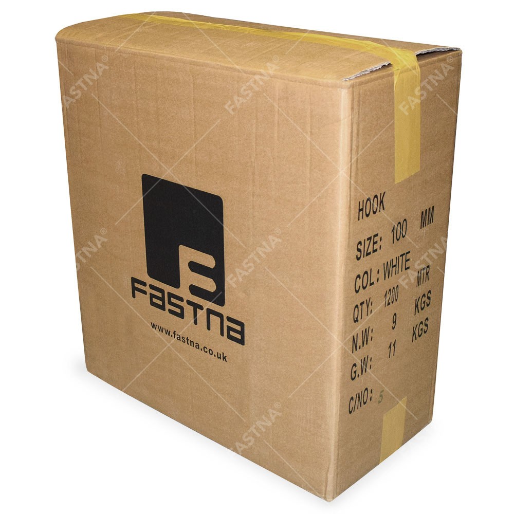Sew On FASTNA® Hook & Loop Tape - Bulk Box (100mm, Hook, White)