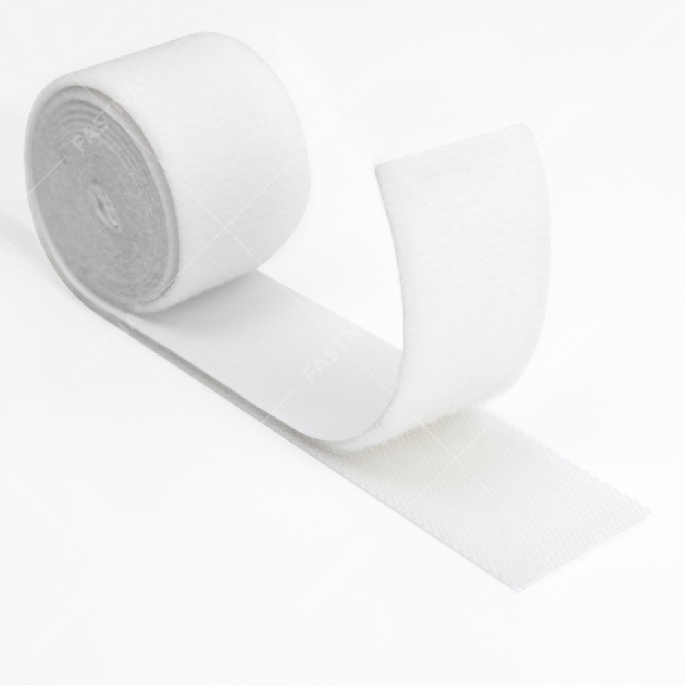 White Low Profile FASTNA® Hook & Loop Tape (25mm, Loop, 1m Roll)