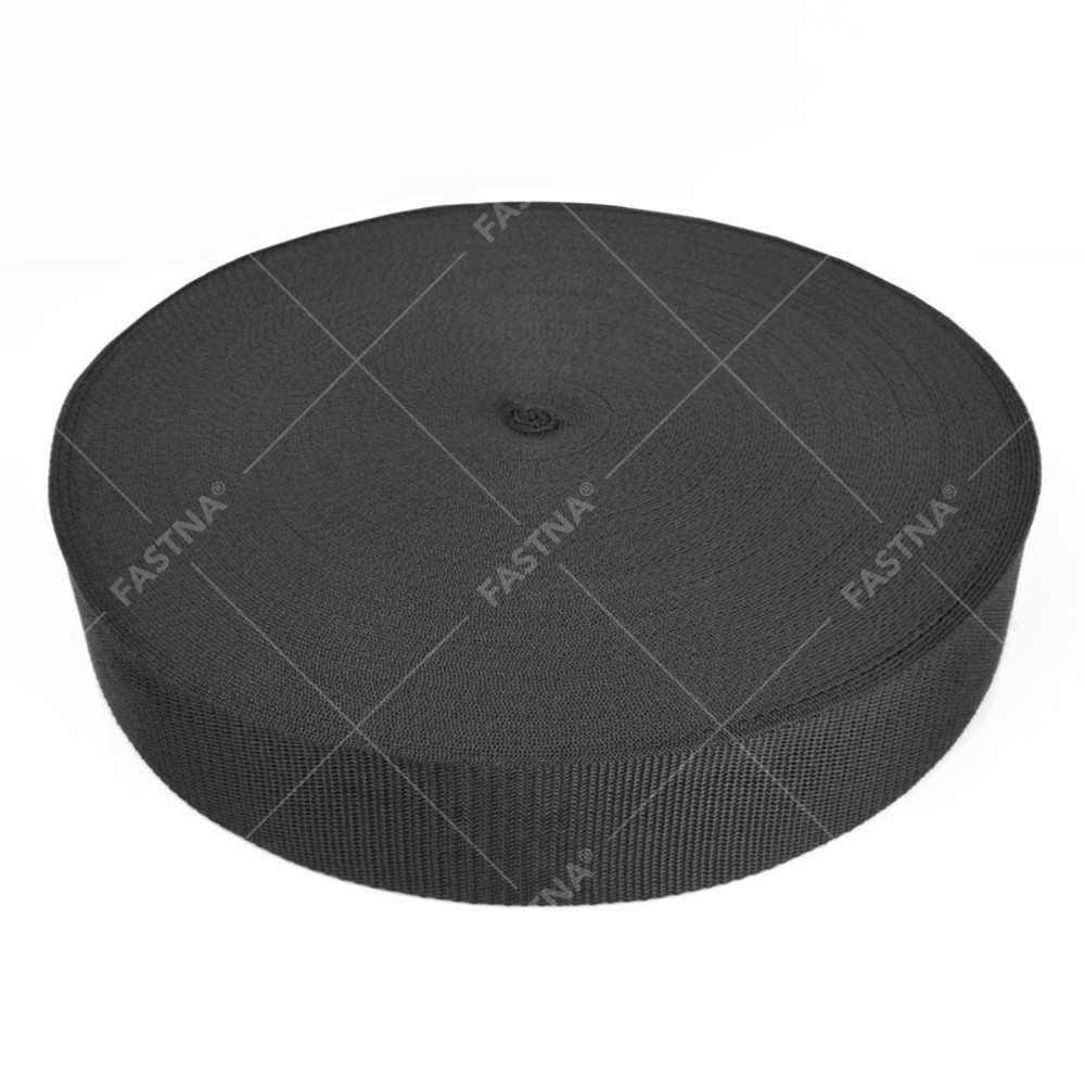 Black FASTNA® Polypropylene Webbing (50mm, 50m Bulk Reel)